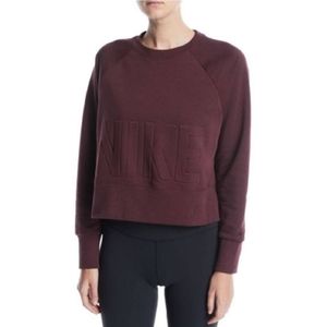 EUC Nike Dri-Fit Embossed XL Burgundy Workout Sweatshirt